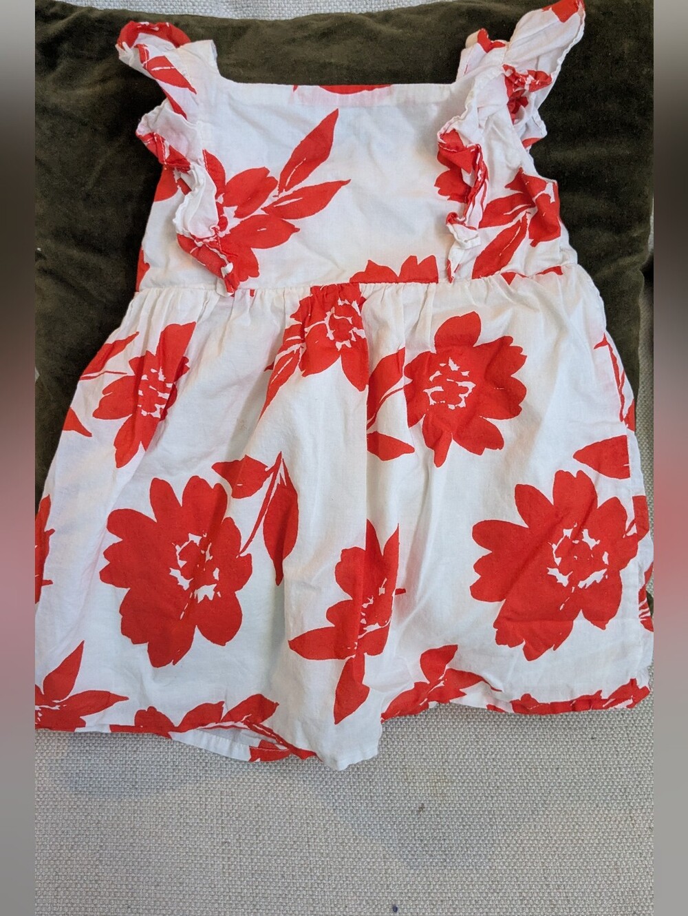 Carter's White with Red Floral Print Dress
